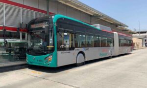 BRT buses in Peshawar as authorities announce route restrictions and Muharram security measures across the city.
